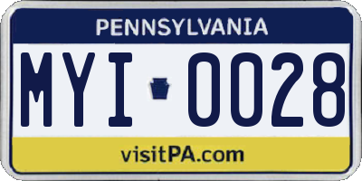 PA license plate MYI0028