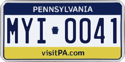 PA license plate MYI0041