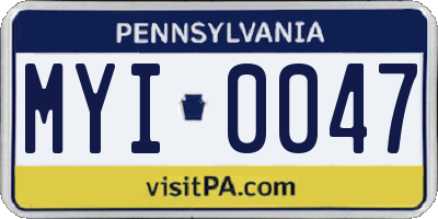 PA license plate MYI0047