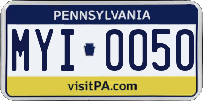 PA license plate MYI0050