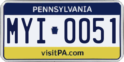 PA license plate MYI0051
