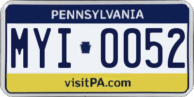PA license plate MYI0052