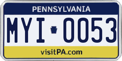 PA license plate MYI0053