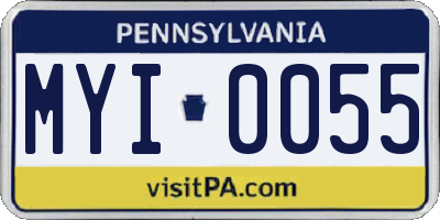 PA license plate MYI0055