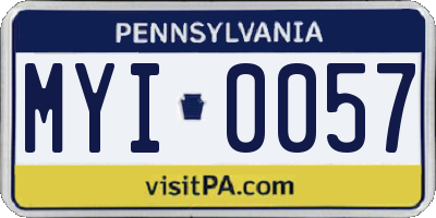 PA license plate MYI0057