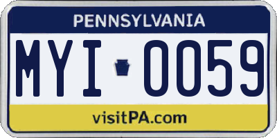 PA license plate MYI0059