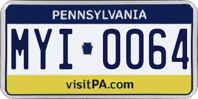 PA license plate MYI0064