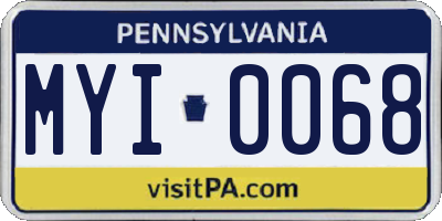 PA license plate MYI0068