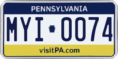 PA license plate MYI0074