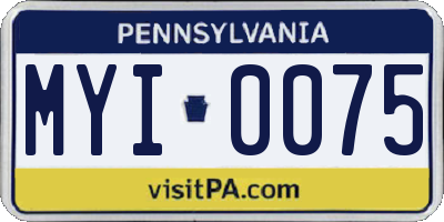 PA license plate MYI0075
