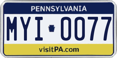 PA license plate MYI0077
