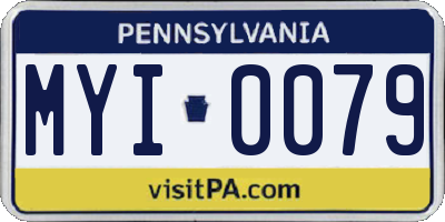 PA license plate MYI0079
