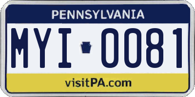 PA license plate MYI0081
