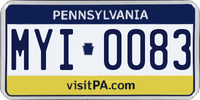 PA license plate MYI0083