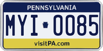 PA license plate MYI0085
