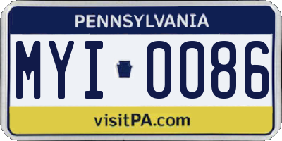 PA license plate MYI0086