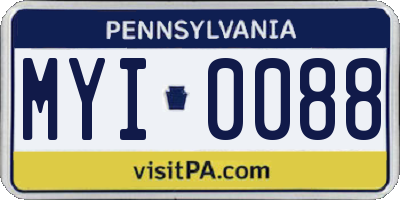 PA license plate MYI0088