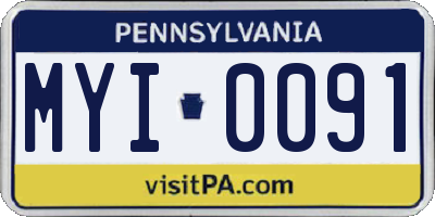 PA license plate MYI0091