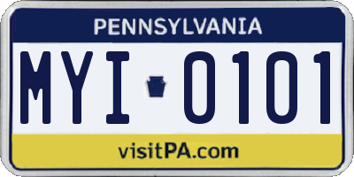PA license plate MYI0101