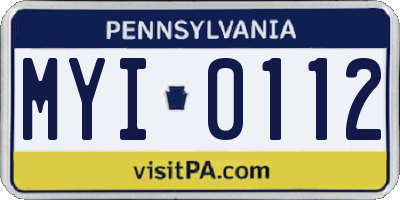 PA license plate MYI0112