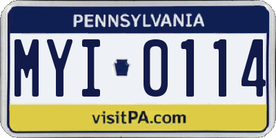 PA license plate MYI0114