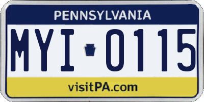PA license plate MYI0115