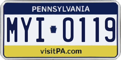 PA license plate MYI0119