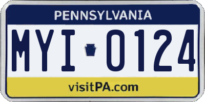PA license plate MYI0124