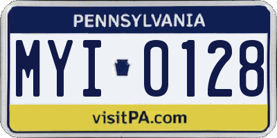PA license plate MYI0128