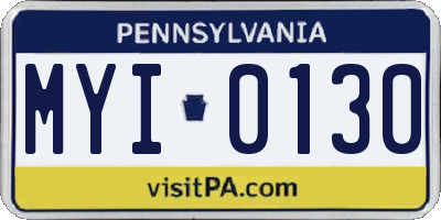 PA license plate MYI0130