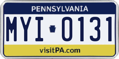 PA license plate MYI0131