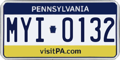 PA license plate MYI0132