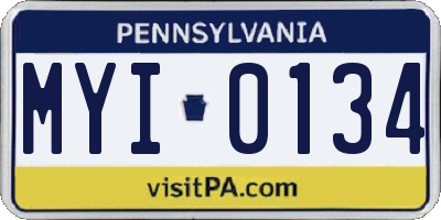 PA license plate MYI0134