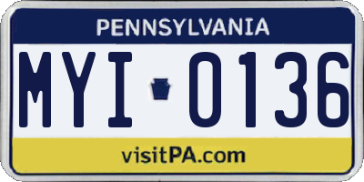 PA license plate MYI0136