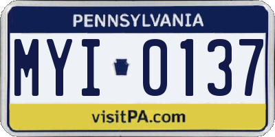 PA license plate MYI0137