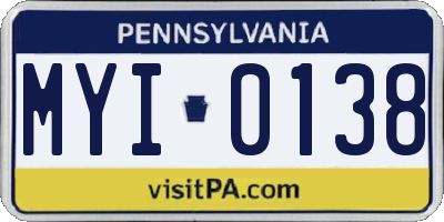 PA license plate MYI0138