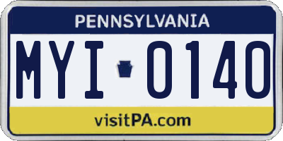 PA license plate MYI0140