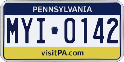 PA license plate MYI0142