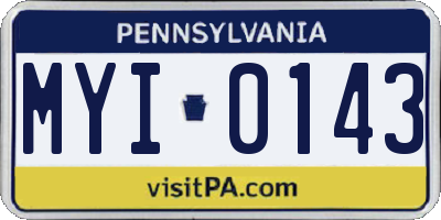 PA license plate MYI0143