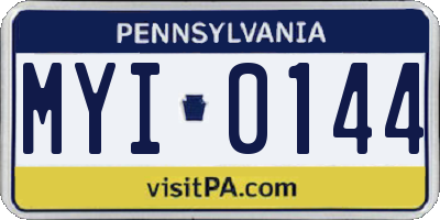 PA license plate MYI0144