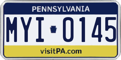 PA license plate MYI0145