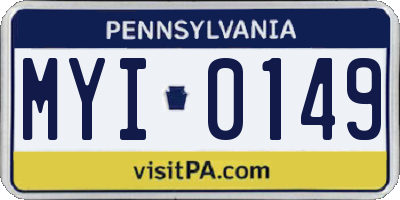 PA license plate MYI0149