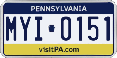 PA license plate MYI0151