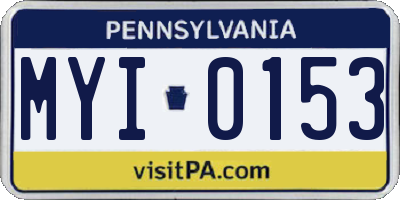 PA license plate MYI0153