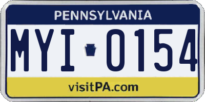 PA license plate MYI0154