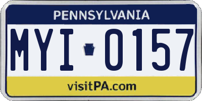 PA license plate MYI0157