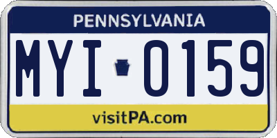 PA license plate MYI0159