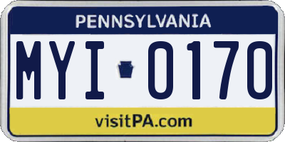 PA license plate MYI0170