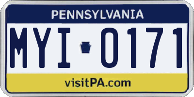 PA license plate MYI0171