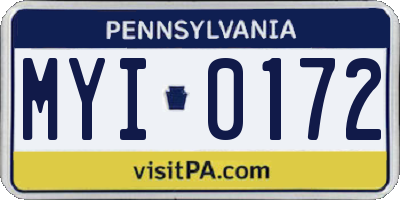 PA license plate MYI0172